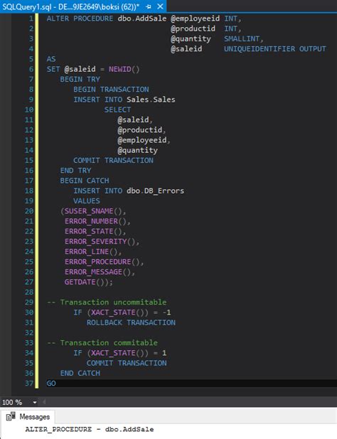 How To Implement Error Handling In Sql Server