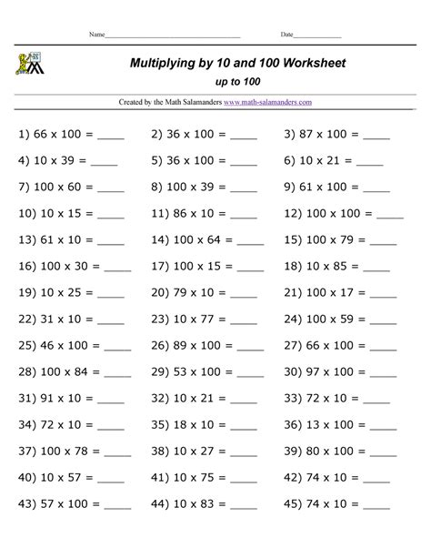 Multiply By 6 Worksheets