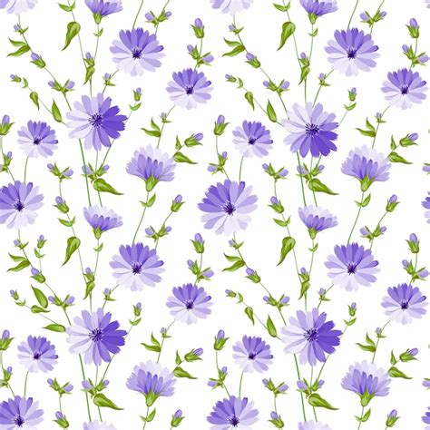 Premium Vector Purple Flowers Pattern Background