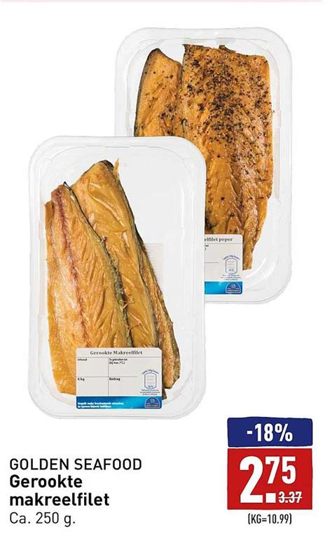 Golden Seafood Gerookte Makreelfilet Aanbieding Bij Aldi Folders Nl