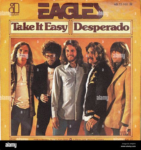 Vintage Single Record Cover Eagles Take It Easy D 1972 02 Stock