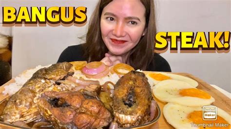 Bistek Na Bangus Sunny Side Up Eggs Mukbang Pinoy Lunch Sini