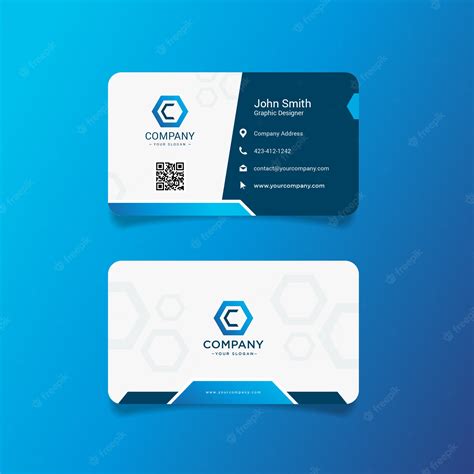 Premium Vector Blue Modern Business Card