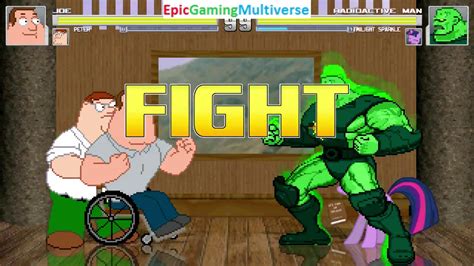 Joe Swanson And Peter Griffin VS Radioactive Man And Twilight Sparkle