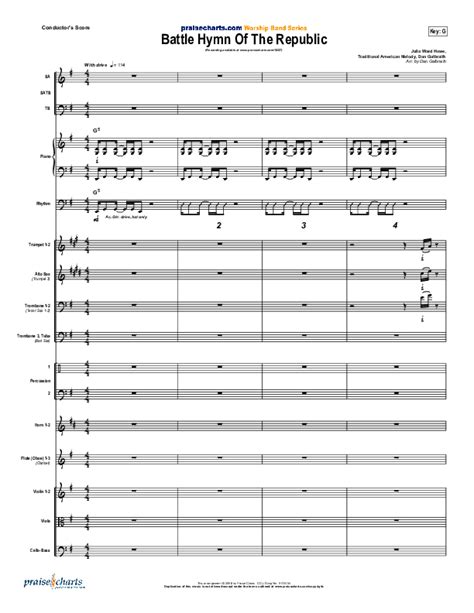 Battle Hymn Of The Republic Praisecharts Band Arr Daniel Galbraith Praisecharts