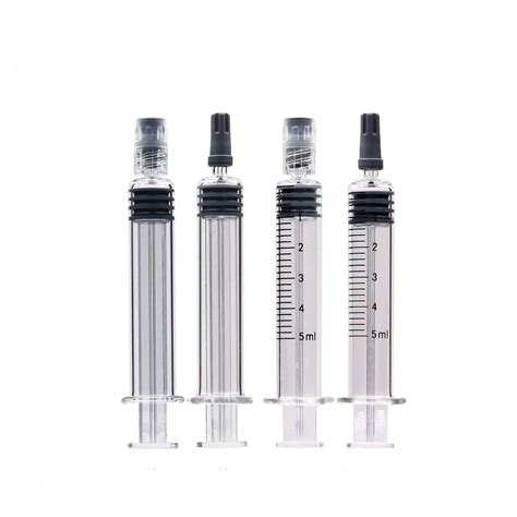 5ml Prefilled Distillate Oil Borosilicate Glass Syringe With Booster