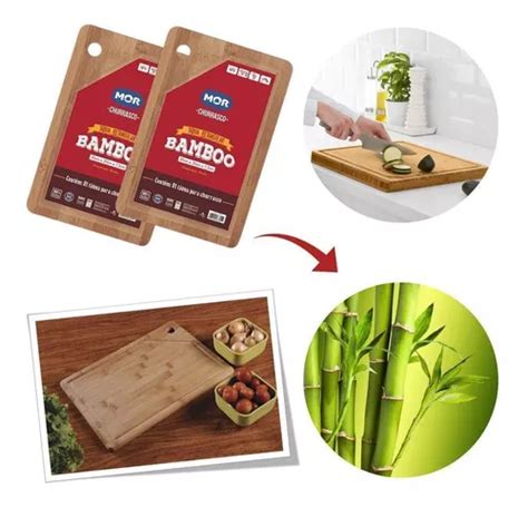 Juego de 2 tablas para carne madera bambú barbacoa cocina 30 x 20