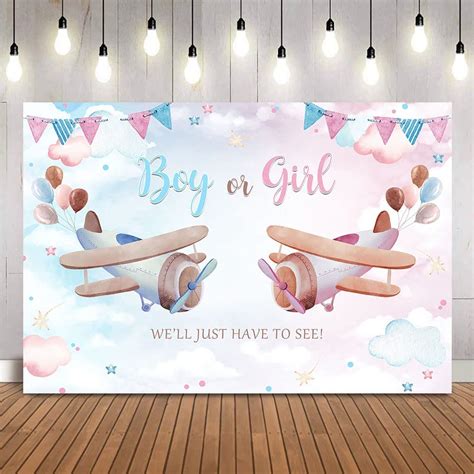 Amazon Airplane Gender Reveal Backdrop Boy Or Girl Gender Reveal