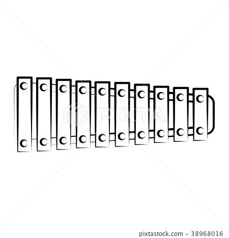 Isolated Xylophone Outline Musical Instrument Stock Illustration