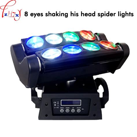 100 240V 150W Shaking Head Spider Light 8pcs LED Full Color Beam Light