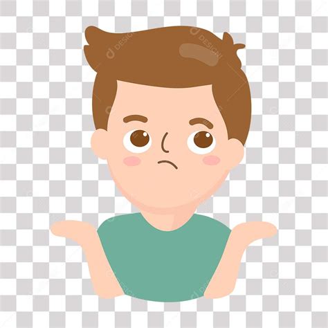 Desenho De Emoji De Homem Fazendo Sinal De Duvida Com As Mãos Download