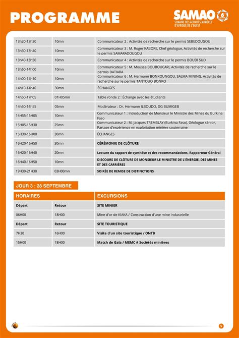 Programme De La E Dition De La Semaine Des Activit S Mini Res D