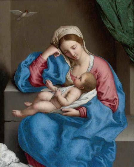 Virgem Maria E O Menino Jesus Pintassilgo 1660 Sassoferrato