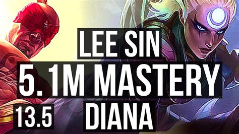 LEE Vs DIANA JNG 5 1M Mastery 1600 Games 12 3 18 Legendary KR