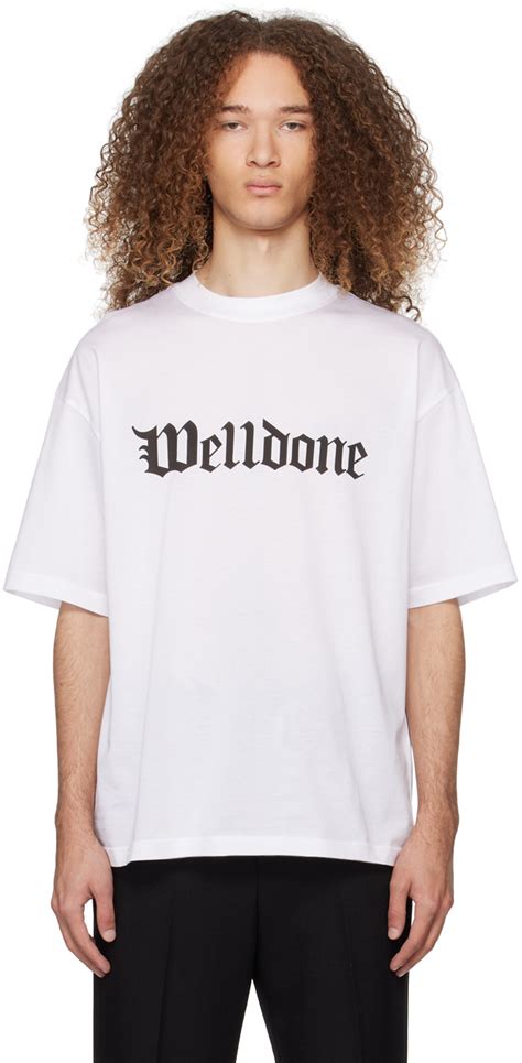 We11done White Gothic T Shirt Ssense