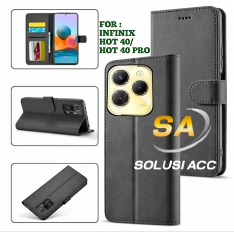 Jual CASE INFINIX HOT 40 HOT 40 PRO FLIP COVER WALLET SARUNG HP CASING DOMPET LEATHER CASE