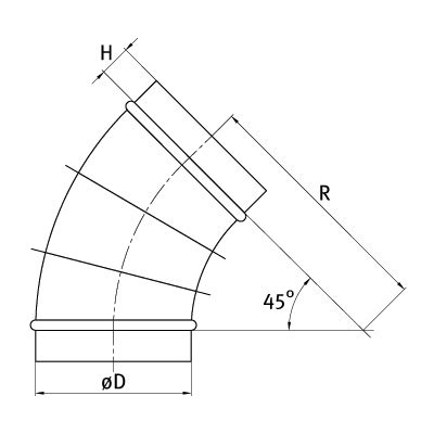 Kolano segmentowe 45 stopni fi 315mm BS 315 45 Kolana Kształtki