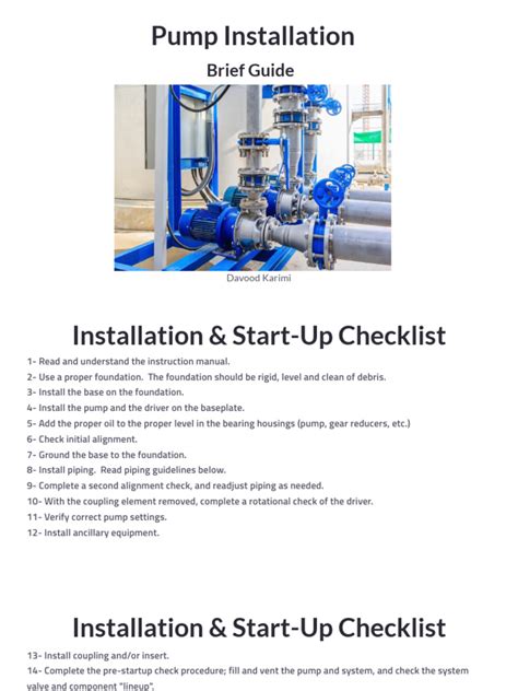 pump installation  guide