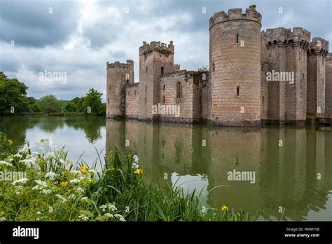 Bodiam Castle East Sussex 14th Century Moated Castle Ruins Stock