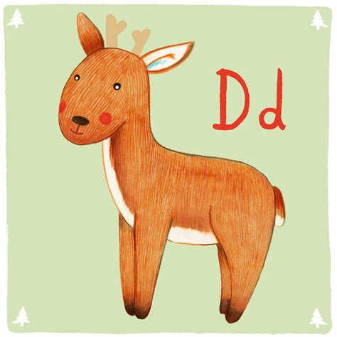 Wall Art Print Judith Loske Alphabet Deer Europosters