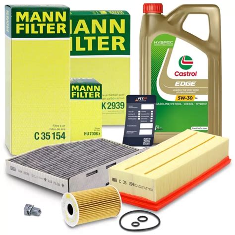 MANN FILTER KIT RÉVISION 5L Castrol 5W 30 Ll Pour Vw Golf 5 1K Sharan