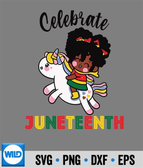 Black History Month Svg Unicorn Celebrate Juneteenth 1865 Cute Black