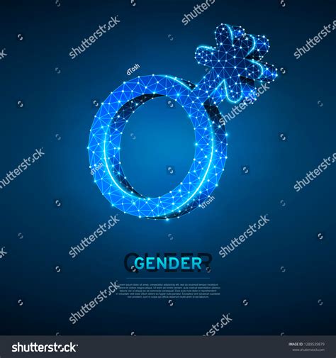 Genderqueer Symbols Wireframe Digital 3d Illustration Stock Vector (Royalty Free) 1289539879 ...