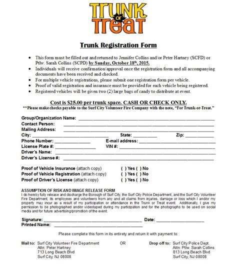 Trunk Or Treat Reg Form