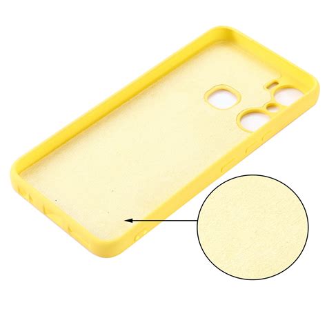 For Infinix Hot Pro X C Pure Color Liquid Silicone Shockproof Phone Case Yellow Alexnld