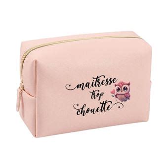 Grande Trousse De Toilette Rose Taperso Avec Motif Maitresse Trop