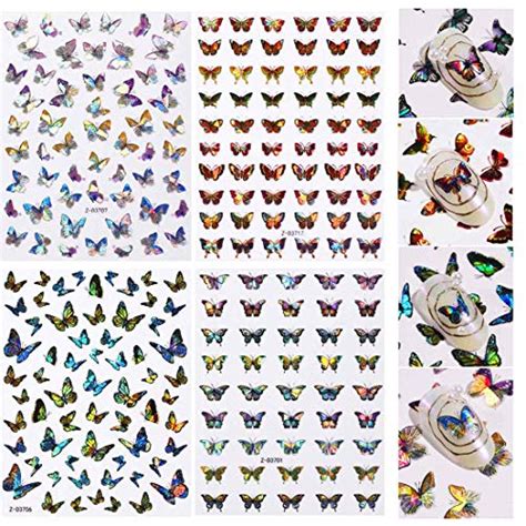 Sheets D Butterfly Nail Art Stickers Decals Kalolary Self Adhesive