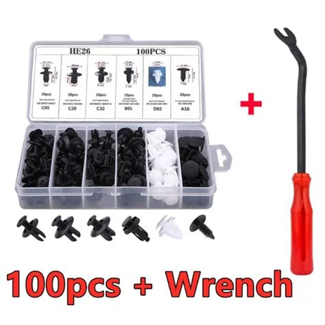 100Pc Automobile Bumpers Hole Plastic Push Screw Rivet Door Buckle