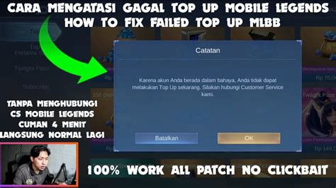 Cara Mengatasi Gagal Top Up How To Fix Failed Top Up Mobile Legends