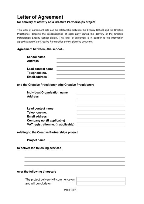 Sample Letter Of Agreement Examples Pdf Word Examples Images