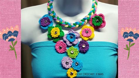 Como Hacer Collar De Trenza Y Flores A Crochet Paso A Paso Youtube