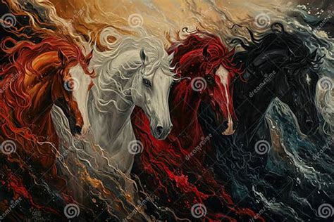 Four Horses Of The Apocalypse White Red Black And Pale Bible