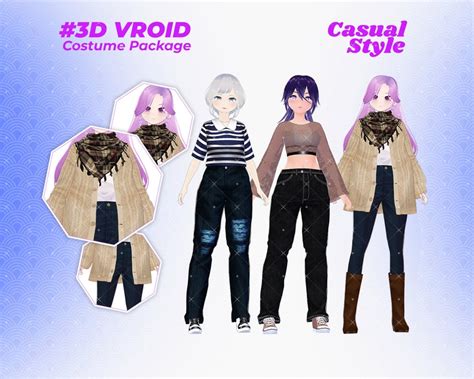 Vroid Clothing Pack Casual Outfit Set Virtual Fashion Lifestyle