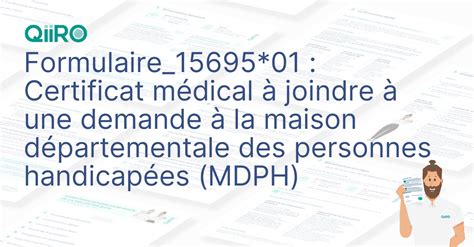 Formulaire 15695 01 Certificat médical à joindre à une demande à la