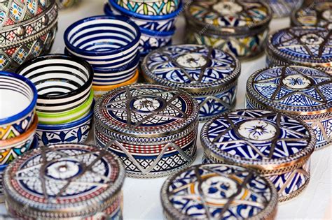 Premium Photo Moroccan Homemade Souvenirs On Open Market