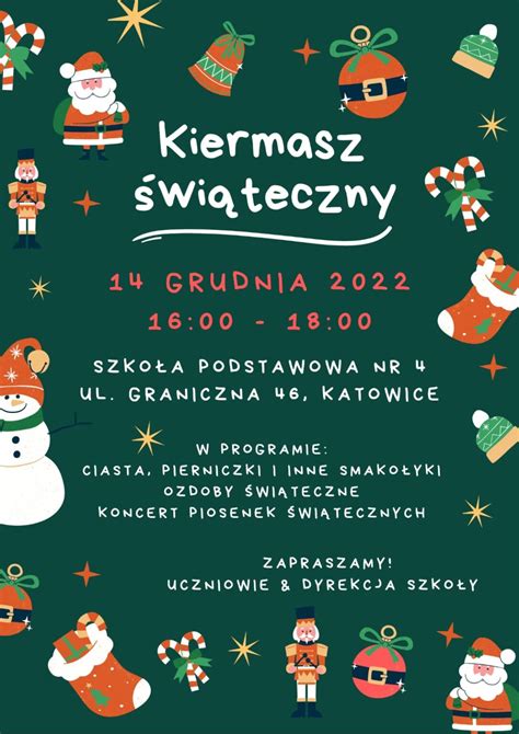 Zaproszenie na kiermasz świąteczny Zespół Szkolno Przedszkolny Nr 9 w