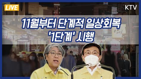 11월부터 단계적 일상회복 1단계 시행｜코로나19 단계적 일상회복 이행계획 합동브리핑 211029 Youtube