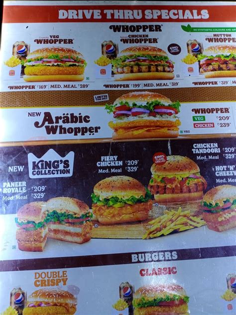 Menu At Burger King Pune Unit No