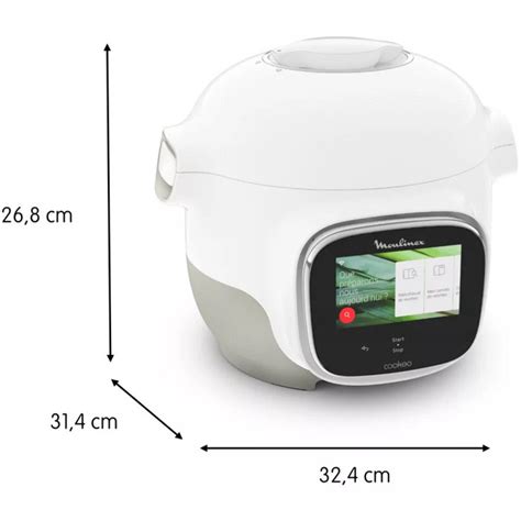 Multicuiseur Cookeo Touch Mini WiFi Recettes illimitées 3L Blanc