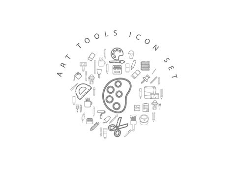 Premium Vector Art Tools Icon Set Design