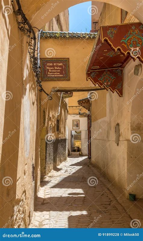 In The Streets Of Old Medina In Fez Morocco Editorial Stock Photo