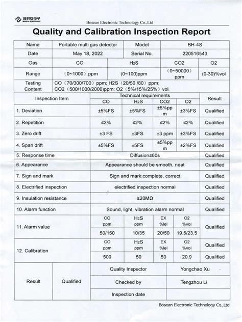 Certificado De Calibracion Medidor De Gases Pdf Metrology Gases