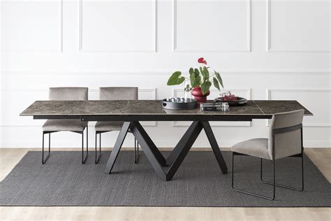 Calligaris cartesio Extendable Geometric-Pedestal-Base Table Large • Seats 6-10 Coplanar ...