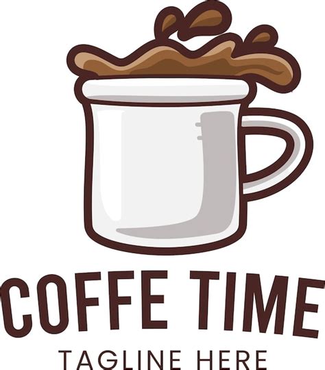 Logotipo da mascote do café vetor de estoque de qualidade premium