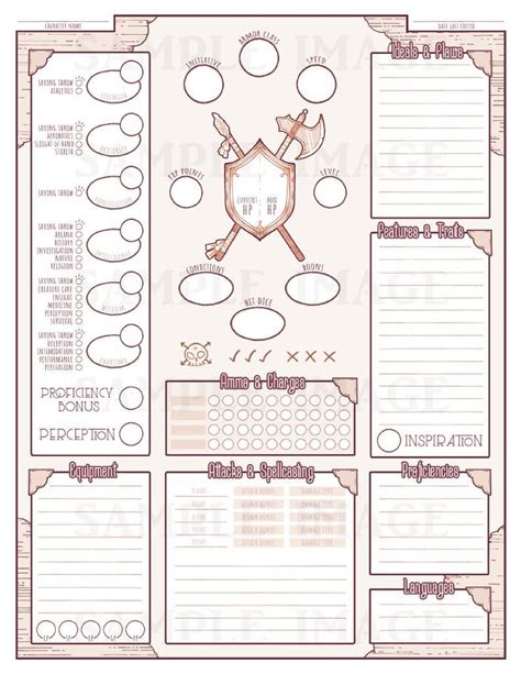 Custom Character Sheets Digital Download Etsy Dnd Character Sheet