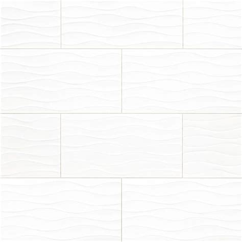 Msi Dymo Wavy White In X In Glossy Ceramic Wall Tile Sq